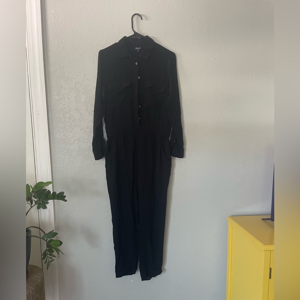 Madewell Black Button-Up Jumpsuit size medium